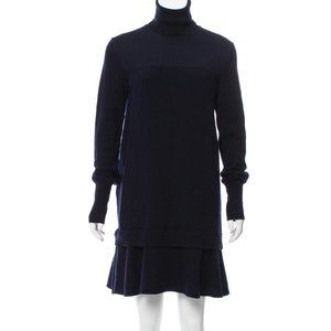 McQ alexander mcqueen Sweater Turtleneck dress Wool Blend Navy XS $1,200